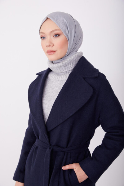 Armine Wrap Front Coat, 23K8611 Navy Blue - 10