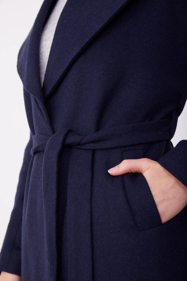 Armine Wrap Front Coat, 23K8611 Navy Blue - 11