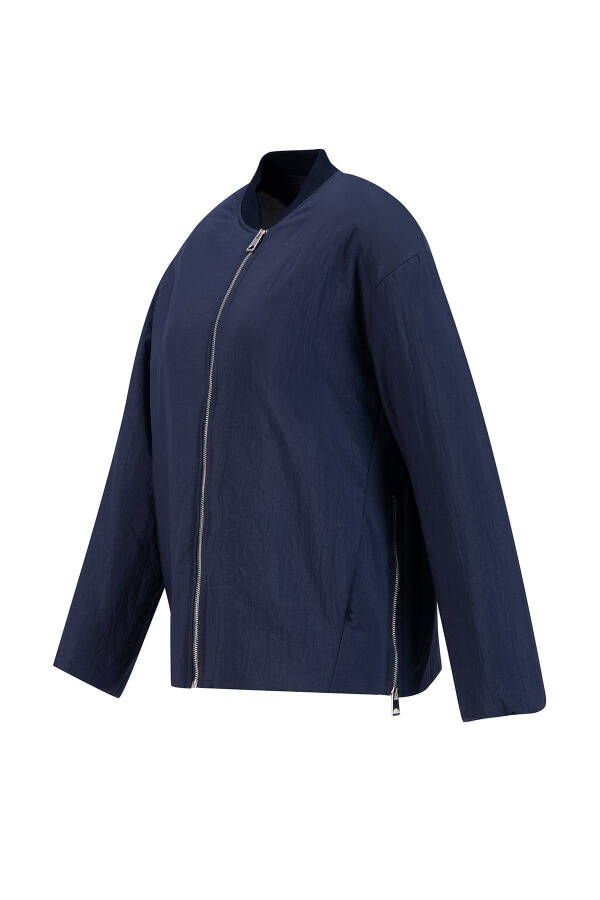 Armine Yaka Ribanalı Bomber Ko'ylagi 24KD7522 Ko'k - 3