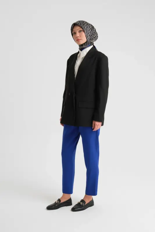 Armine Yuksak Bel Havuch Pantolon Ort2518 Saks - 2