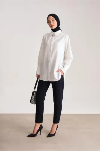 Armine Yüksek Bel Havuç Pantolon Ort2518 Lacivert - 1