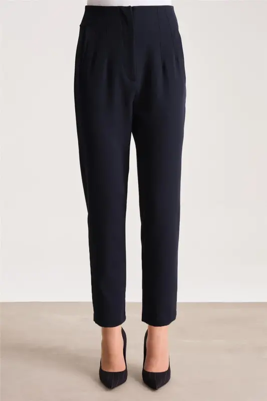Armine Yüksek Bel Havuç Pantolon Ort2518 Lacivert - 3