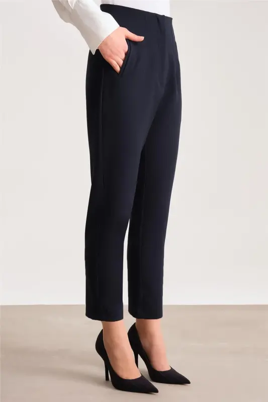 Armine Yüksek Bel Havuç Pantolon Ort2518 Lacivert - 4