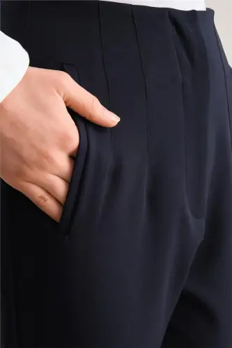 Armine Yüksek Bel Havuç Pantolon Ort2518 Lacivert - 5