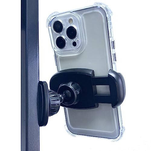 ARMOLABX Gym Magnetic Phone Holder Mount Attach to Metal Surface, [Big Phones & Thick Cases Friendly] Magnetic Phone Holder for Gym Workout Record Compatible with All Smartphones - 1