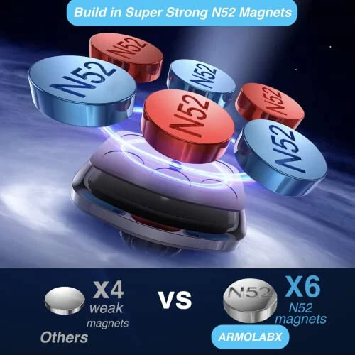 ARMOLABX Gym Magnetic Phone Holder Mount Attach to Metal Surface, [Big Phones & Thick Cases Friendly] Magnetic Phone Holder for Gym Workout Record Compatible with All Smartphones - 3