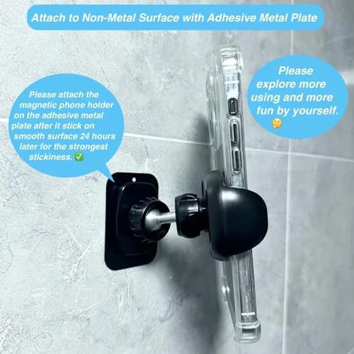 ARMOLABX Gym Magnetic Phone Holder Mount Attach to Metal Surface, [Big Phones & Thick Cases Friendly] Magnetic Phone Holder for Gym Workout Record Compatible with All Smartphones - 7