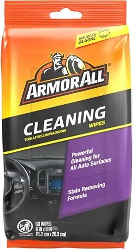 Armor All Car Interior Cleaner Wipes, Interior Cleaning Wipes for Cars, Trucks, Motorcycles, 60 Each - 1