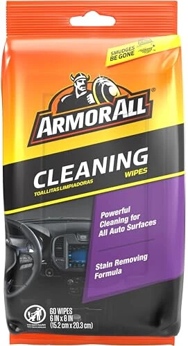 Armor All Car Interior Cleaner Wipes, Interior Cleaning Wipes for Cars, Trucks, Motorcycles, 60 Each - 1
