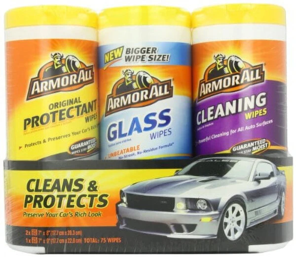 Armor All Auto Protectant, Cleaning, and Glass Wipes Triple Pack (75 Wipes) - 1