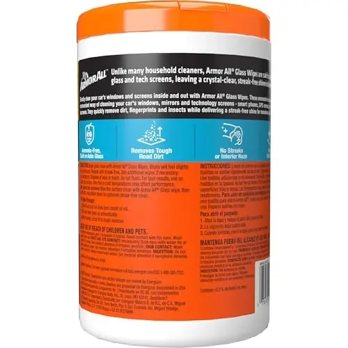 Armor All Car Glass Wipes by Armor All, Auto Glass Cleaner for Film and Grime, 90 Count - 2