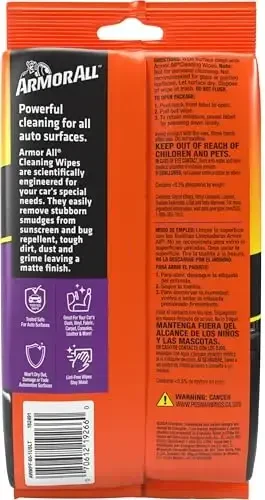 Armor All Car Interior Cleaner Wipes, Interior Cleaning Wipes for Cars, Trucks, Motorcycles, 60 Each - Armor All (1)