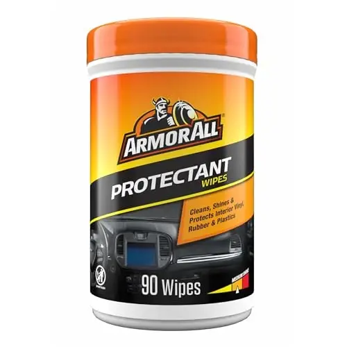 Armor All Car Interior Protectant Salfetkalari, 90 dona Kanistra, Vinil, Rezina, Plastmassa, Trim va Panellar uchun UV himoyasi - 1
