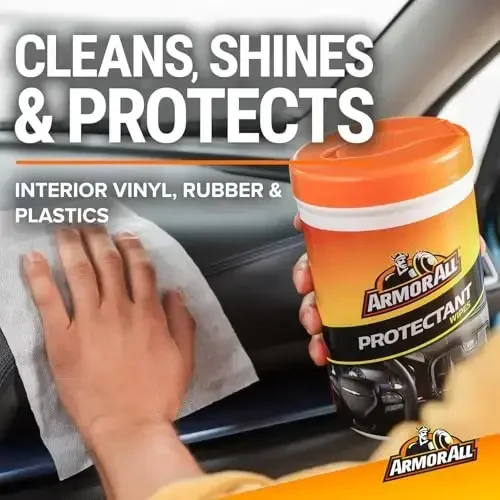 Armor All Car Interior Protectant Wipes, 90 Count Canister, UV Protectant for Vinyl, Rubber, Plastic, Trim and Dashboards - ARMOR ALL (1)