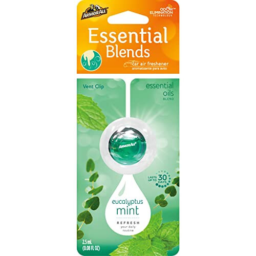 Armor All Essential Blends Air Freshening Vent Clip, Eucalyptus Mint Scent (0.08 fluid ounces) - 1