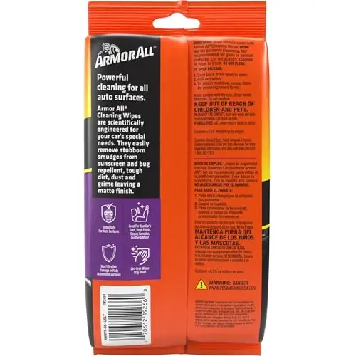 Armor All Interior Car Cleaning Wipes , Car Wipes for Dirt and Dust, 60 Count Each, 6 Pack - 7