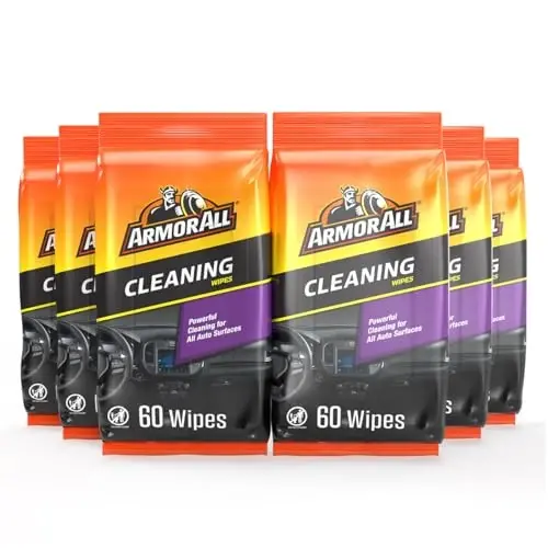 Armor All Interior Car Cleaning Wipes by Armor All, Kir va chang uchun avtomobil salfetkalari, 60 dona, 6 dona - 1