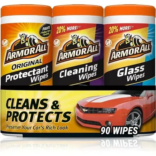 Armor All Protectant, Glass and Cleaning Wipes, Wipes for Car Interior and Car Exterior, 30 Count Each (Pack of 3) - 6