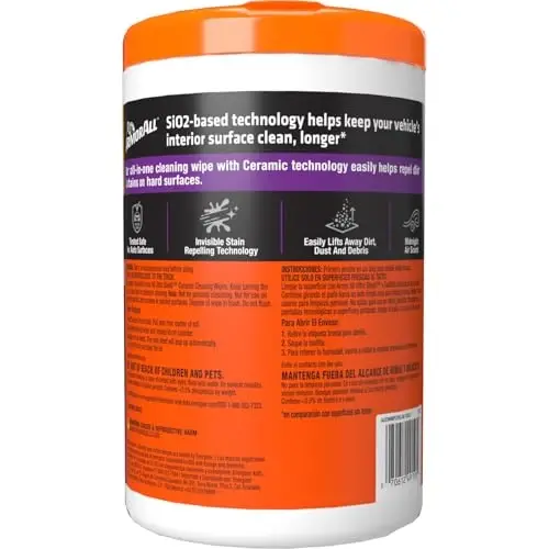 Armor All Ultra Shield + Ceramic Cleaning Wipes by Armor All, Car Interior Cleaner Wipes with Stain-Repelling Technology, 90 Count (Pack of 6) - 4