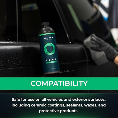Armour Detail Supply HERO Rinseless Car Wash - Eco-Friendly Alternative to Soap Car Washes, Safe on all Vehicles, Deep Cleaning - 16 Oz - 12