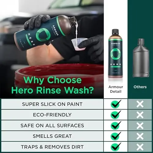 Armour Detail Supply HERO Rinseless Car Wash - Eco-Friendly Alternative to Soap Car Washes, Safe on all Vehicles, Deep Cleaning - 16 Oz - 3