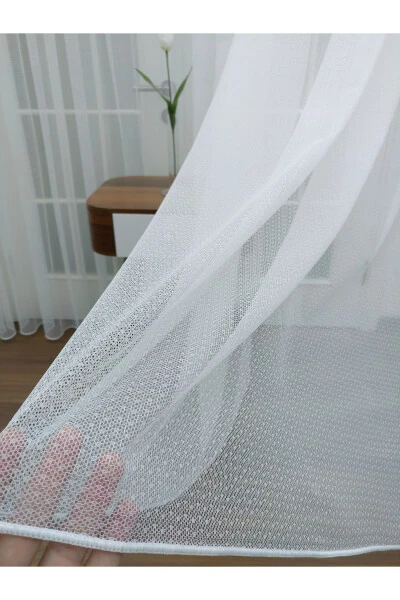Armure Plain Tulle Curtain Without Pleats - Modazone