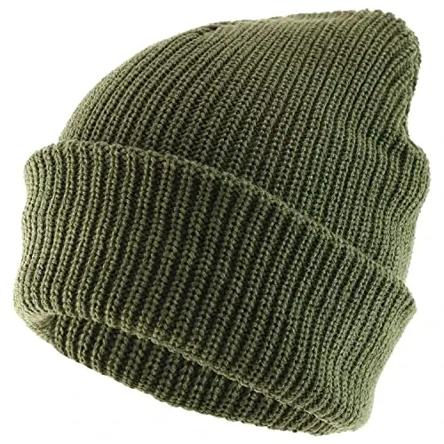 Armycrew 100% Akril O'lchamdagi XXL Qalin GI Soat Qalpog'i Qovurg'ali Trikotaj Beanie Shlyapa - 1