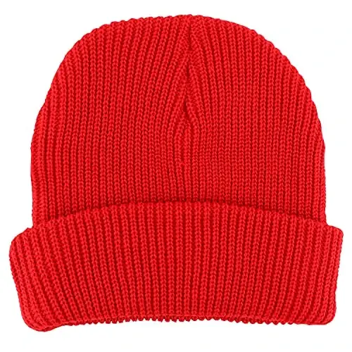 Armycrew 100% Akril Oʻlchamli XXL Qalin GI Soat Qopqoqli Qovurgʻali Trikotaj Beanie Shlyapa - 3
