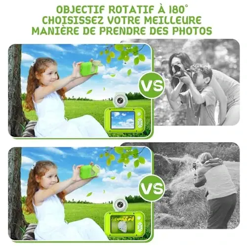 ARNSSIEN Kids Camera, Toddler Kid Digital Camera with 180°Flip Lens & 2.4in IPS Screen, Birthday Festival Gifts Present Toy for 4 5 6 7 8 9 10 11 Year Old Girls/Boys, 32 GB Card Included, X101 - 4