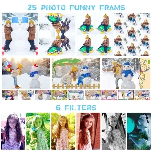 ARNSSIEN Kids Camera, Toddler Kid Digital Camera with 180°Flip Lens & 2.4in IPS Screen, Birthday Festival Gifts Present Toy for 4 5 6 7 8 9 10 11 Year Old Girls/Boys, 32 GB Card Included, X101 - 5