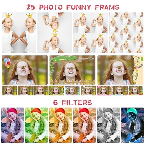 ARNSSIEN Kid Camera, Camera for Kid, 2.4in IPS Screen Digital Camera, 180°Flip Len Student Camera, Children Selfie Camera with Playback Game, Christmas/Birthday Gift for 4 5 6 7 8 9 10 11 Year Old Girl Boy - 7