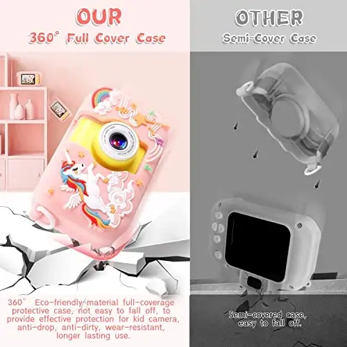 ARNSSIEN Kids Camera, 180° Flip Lensli va 2.4 dyuymli IPS ekranli Toddler Kid raqamli kamerasi, 4 5 6 7 8 9 10 11 yoshli qizlar/o'g'il bolalar uchun tug'ilgan kun festivali sovg'alari, 32 GB karta kiritilgan, X101 - 4