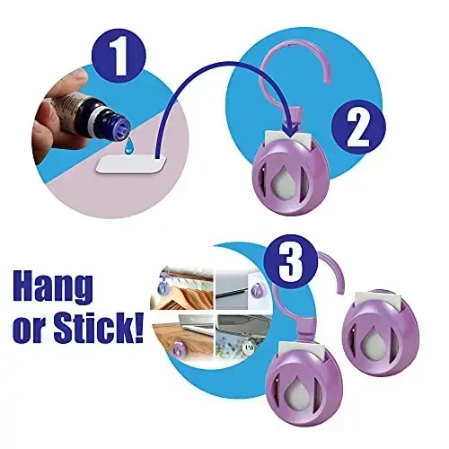 Aromahouse Aromapod tabiiy havo oqimi shaxsiy efir moyi diffuzeri 15 aromapod va 30 ta hidsiz to'ldiruvchi yostiq bilan yotoqxona - hammom - oshxona - uy - ofis - sayohat (lavanda) - 3