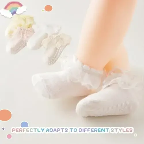 Aroveea Baby Toddler Paypoqlar Grip Sirpanmaydigan O'g'il Bolalar Qizlar Paxta 12 Paket Bolalar uchun To'piqli Chiroyli Paypoqlar 6M-7Yillar - 5