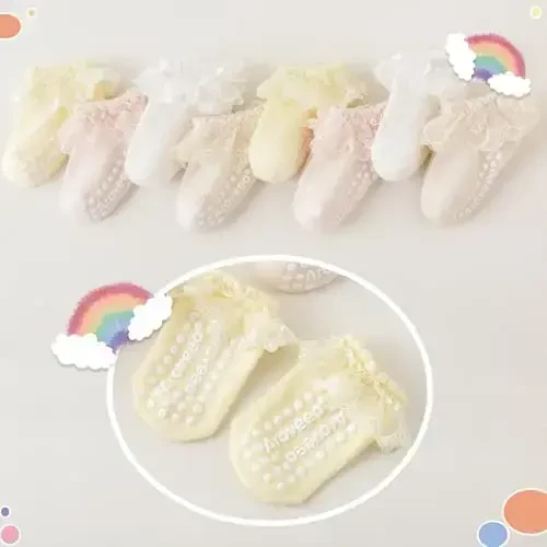 Aroveea Baby Toddler Paypoqlar Grip Sirpanmaydigan O'g'il Bolalar Qizlar Paxta 12 Paket Bolalar uchun To'piqli Chiroyli Paypoqlar 6M-7Yillar - 6