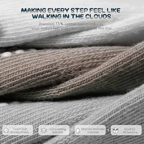 Aroveea Baby Toddler Paypoqlar Sirpanmaydigan O'g'il bolalar Qizlar Paxta 12 dona Bolalar uchun To'piqli Chiroyli Paypoqlar 6O-7Yillar - 4