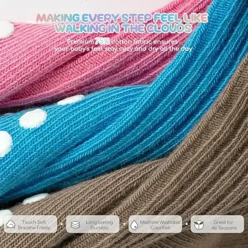 Aroveea Baby Toddler Paypoqlar Sirpanmaydigan O'g'il Bolalar Qizlar Paxta 12 Pachka Bolalar uchun To'piqli Chiroyli Paypoqlar 6O-7Yillar - 4