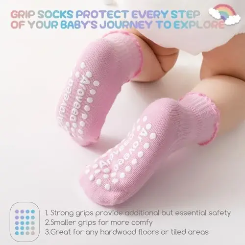 Aroveea Baby Toddler Paypoqlar Sirpanmaydigan O'g'il Bolalar Qizlar Paxta 12 Pachka Bolalar uchun To'piqli Chiroyli Paypoqlar 6O-7Yillar - 3