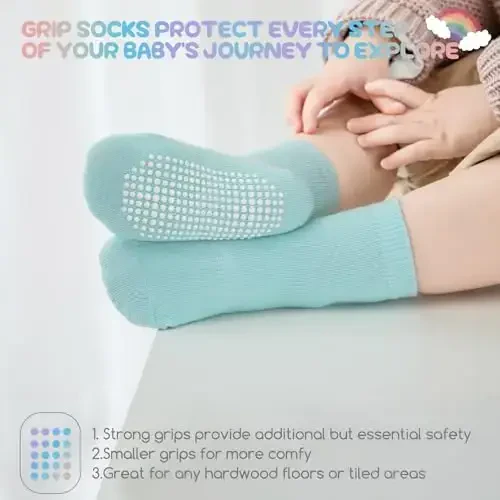 Aroveea Baby Toddler Paypoqlar Sirpanmaydigan O'g'il Bolalar Qizlar Paxta 12 Paket Bolalar uchun To'piqli Chiroyli Paypoqlar 6M-7Yillar - 3