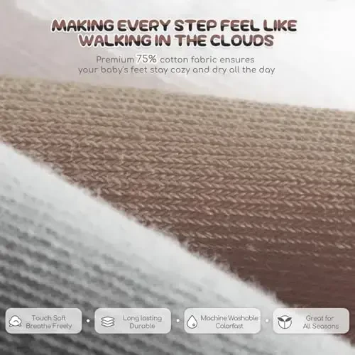 Aroveea Baby Toddler Paypoqlar Sirpanmaydigan O'g'il Bolalar Qizlar Paxta 12 ta Paket Bolalar uchun To'piqli Chiroyli Paypoqlar 6M-7Yillar - 4