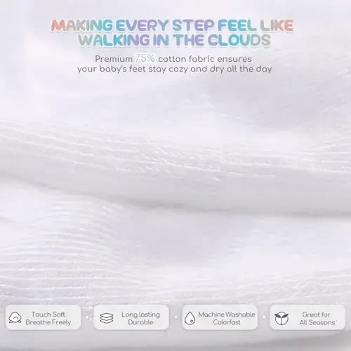 Aroveea Baby Toddler Paypoqlar Sirpanmaydigan O'g'il Qizlar Paxta 12 Pachka Bolalar uchun To'piqli Chiroyli Paypoqlar 6M-7Yil - 4