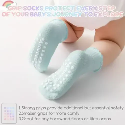 Aroveea Baby Toddler Paypoqlar Sirpanmaydigan O'g'il Qizlar Paxta 12 Paket Bolalar uchun To'piqli Chiroyli Paypoqlar 6O-7Yillar - 3