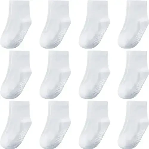Aroveea Baby Toddler Socks Grip Non Slip Boys Girls Cotton 12 Pack for Kids Ankle Cute Socks 6M-7Years - 1
