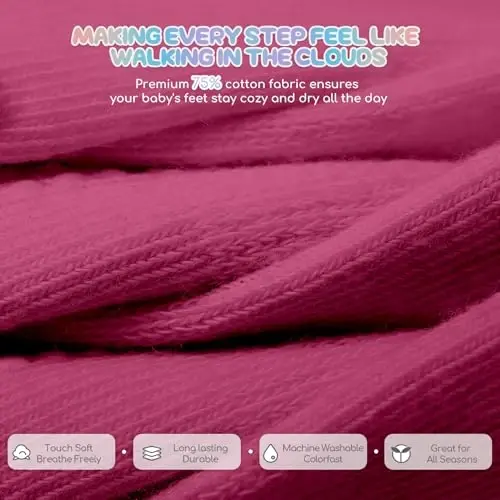 Aroveea Baby Toddler Socks Grip Non Slip Boys Girls Cotton 12 Pack for Kids Ankle Cute Socks 6M-7Years - 4