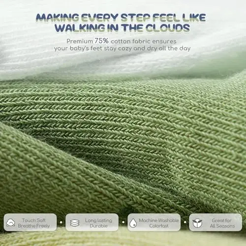 Aroveea Baby Toddler Socks Grip Non Slip Boys Girls Cotton 12 Pack for Kids Ankle Cute Socks 6M-7Years - 4