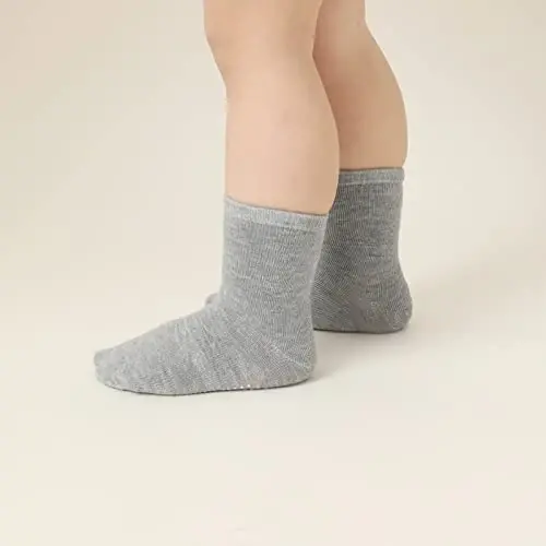 Aroveea Toddler Socks Non Slip Grip Cute Cotton Baby Socks 12 Pack for Toddler Boys Girls Kids - 5