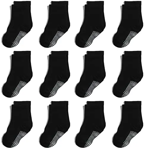 Aroveea Toddler Socks Non Slip Grip Cute Cotton Baby Socks 12 Pack for Toddler Boys Girls Kids - MODAZONE