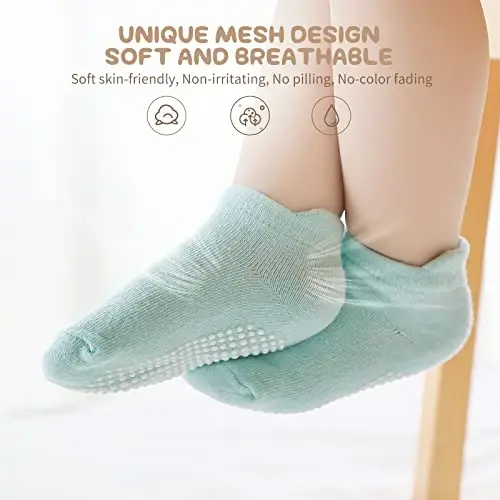 Aroveea Toddler Socks Non Slip Grip Cute Cotton Baby Socks 12 Pack for Toddler Boys Girls Kids - MODAZONE (1)