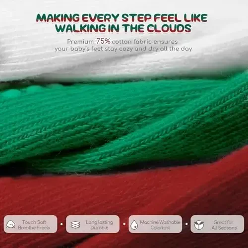 Aroveea Baby Toddler Socks Grip Non Slip Boys Girls Cotton 12 Pack for Kids Ankle Cute Socks 6M-7Years - 4