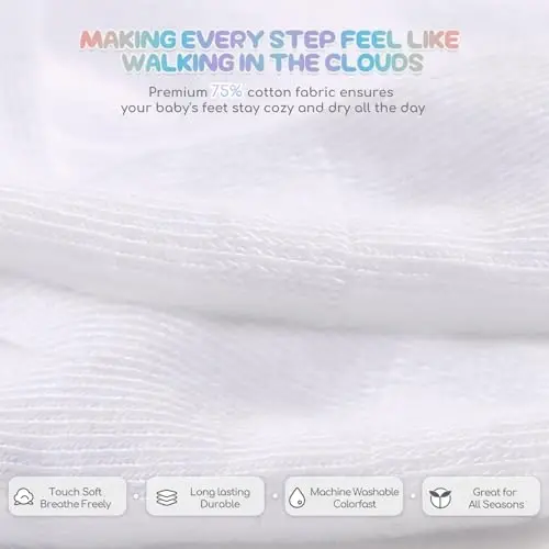 Aroveea Baby Toddler Socks Grip Non Slip Boys Girls Cotton 12 Pack for Kids Ankle Cute Socks 6M-7Years - 4